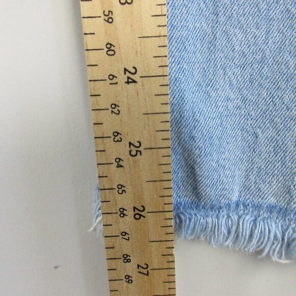 Levi's Ribcage Straight Women's Jeans 24 Blue Raw Hem Light Wash Denim Y2K 628 - Picture 13 of 14